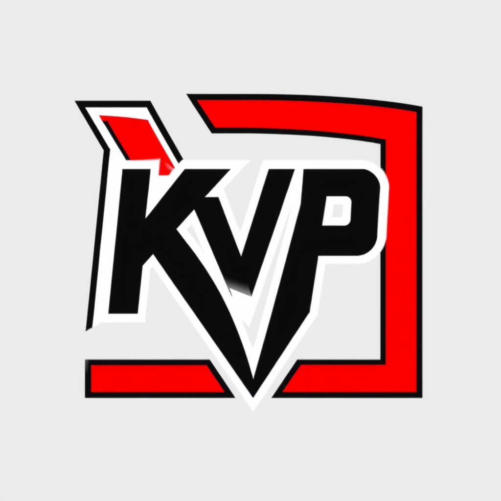 The Unique KVP Esport Logo in Red, White, Black
