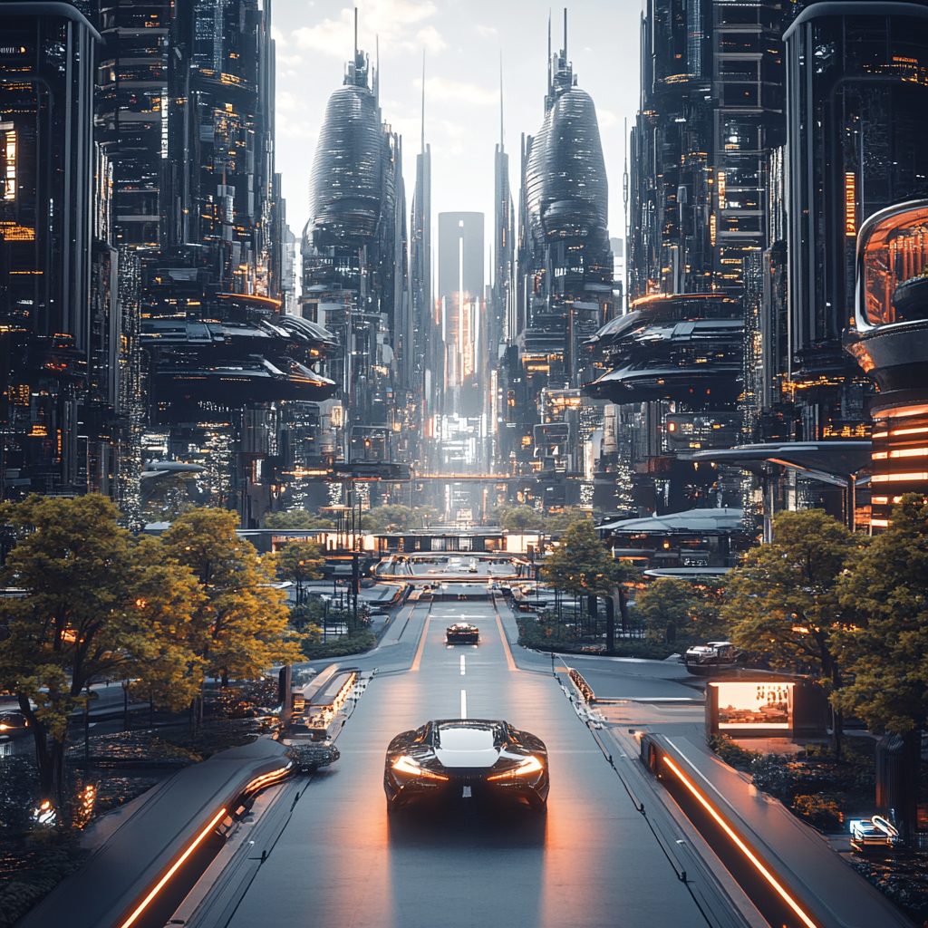 The Vibrant, Advanced Futuristic Cityscape