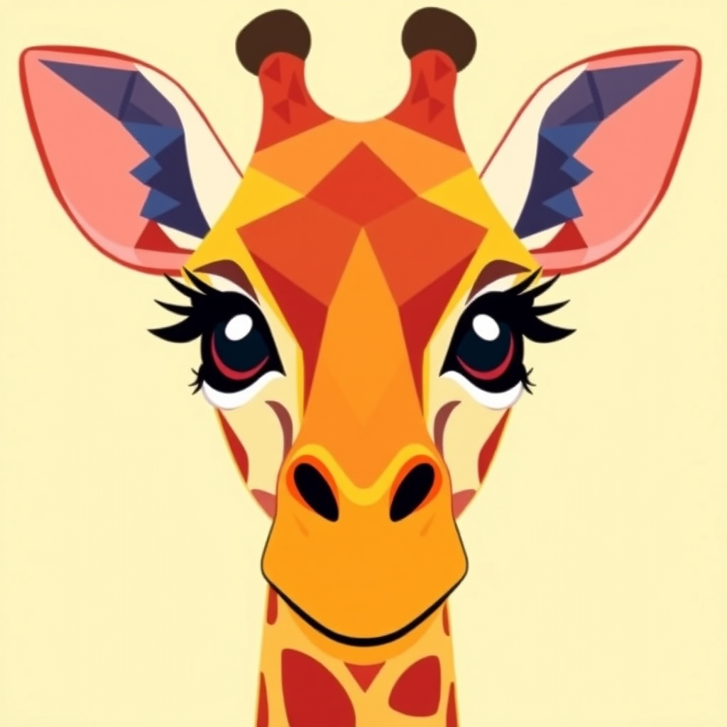 The Vibrant, Polygonal Giraffe Face Sticker