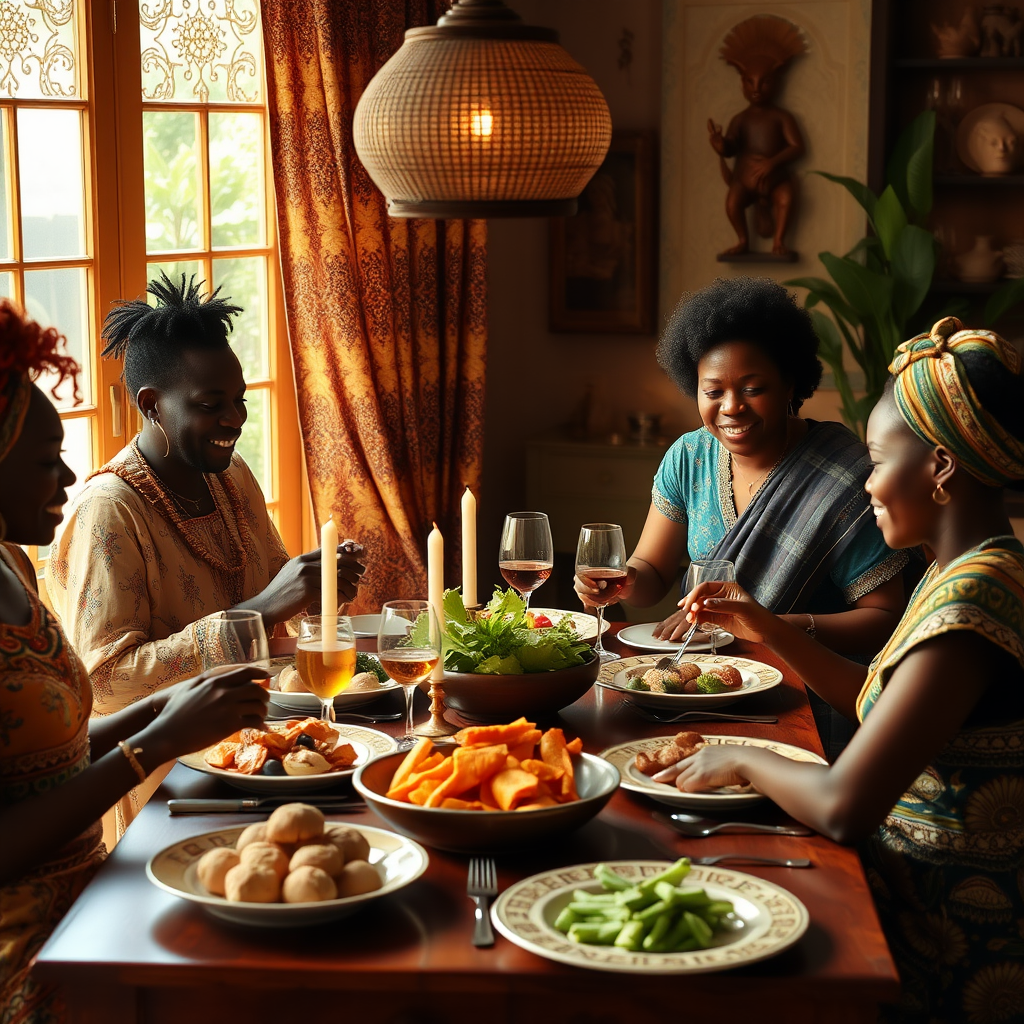 The Wealthy African Family's Dining Table Feast