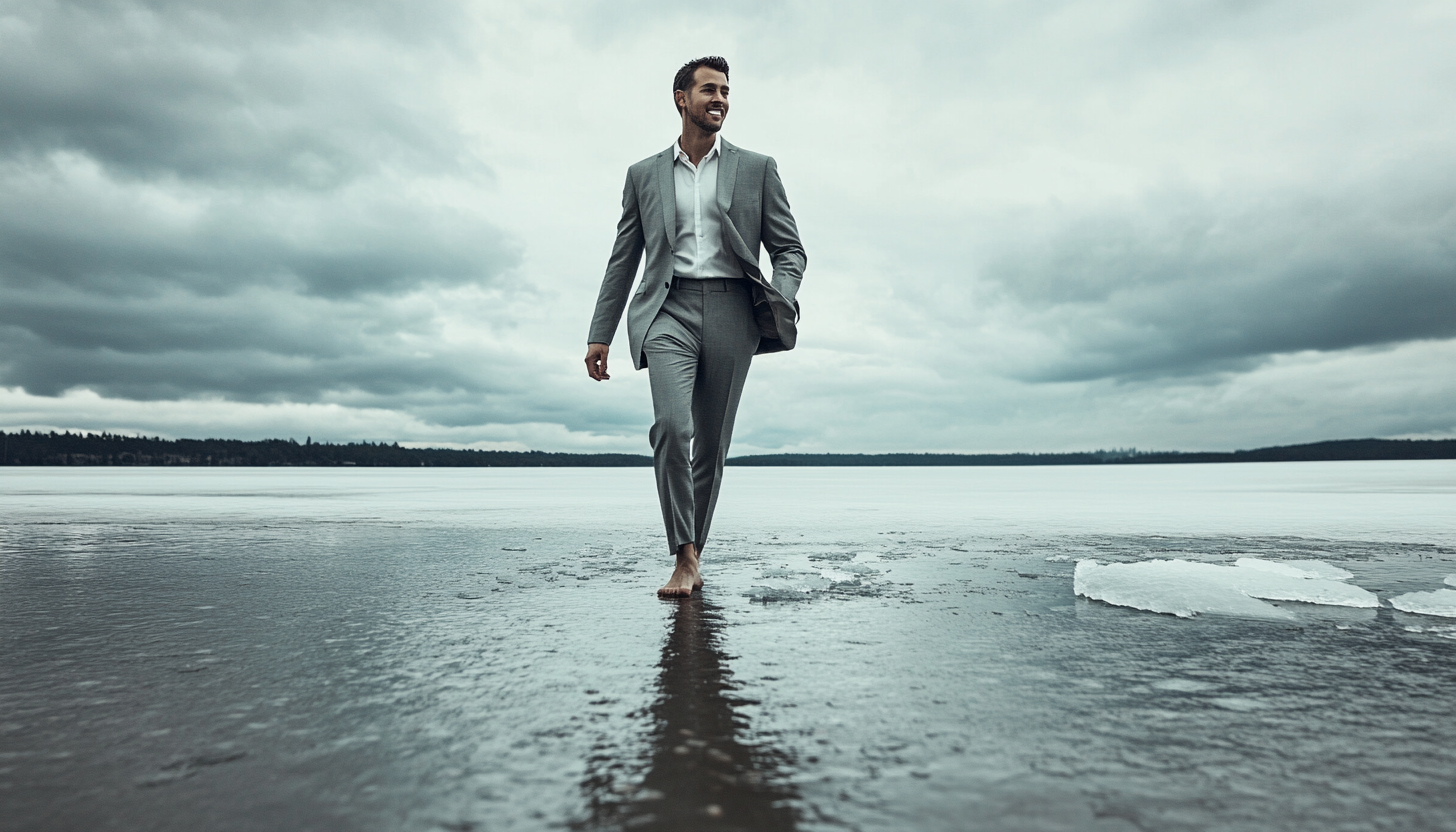 The Well Dressed Lawyer on Ice Lake