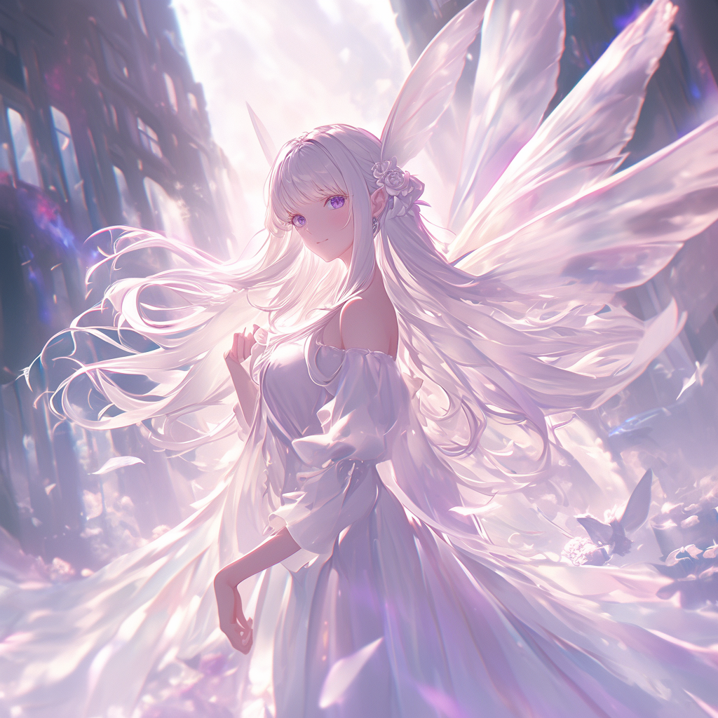 The White Fairy in Magical Kingdom: A Beautiful Image