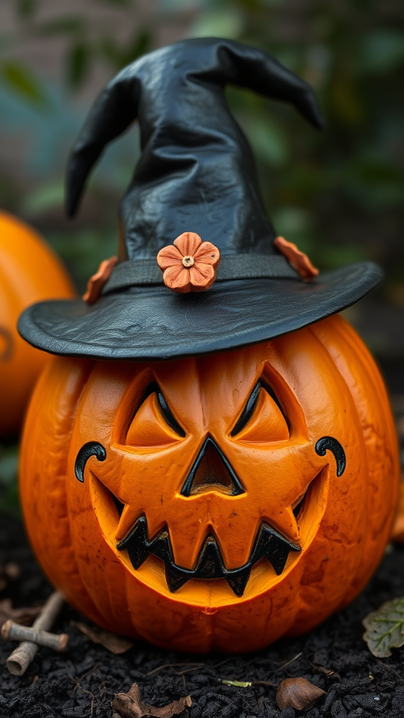 The Wicked Witch Pumpkin Smiling Happily