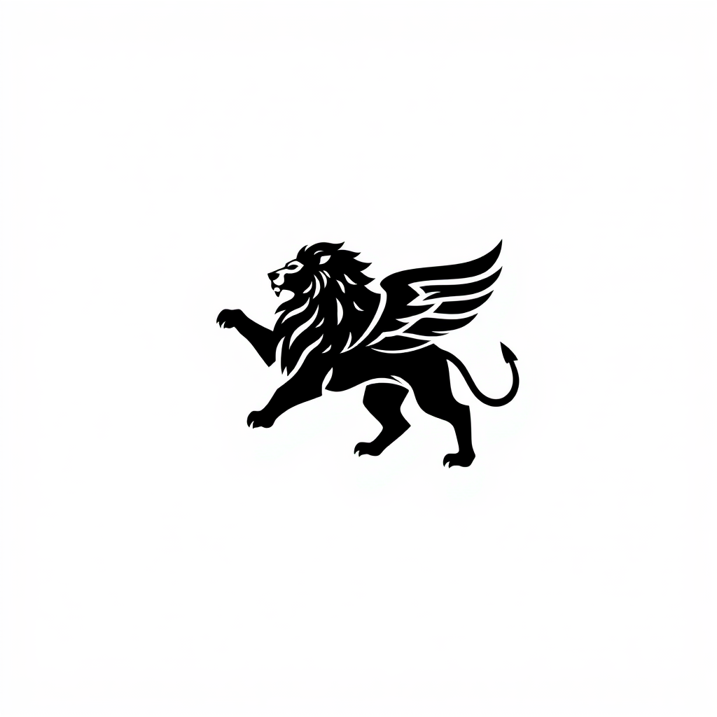 The Winged Lion Minimalistic Black Logo The Winged Lion Minimalistic Black Logo