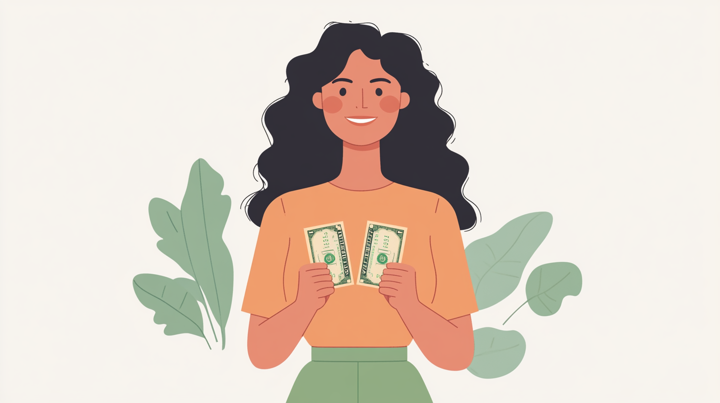 The Woman Holding Cash and Saving Money