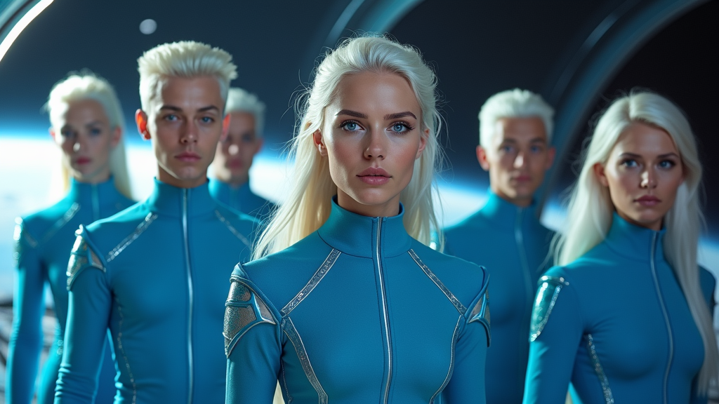 The Young Crew Aboard a Starship Orbiting Earth