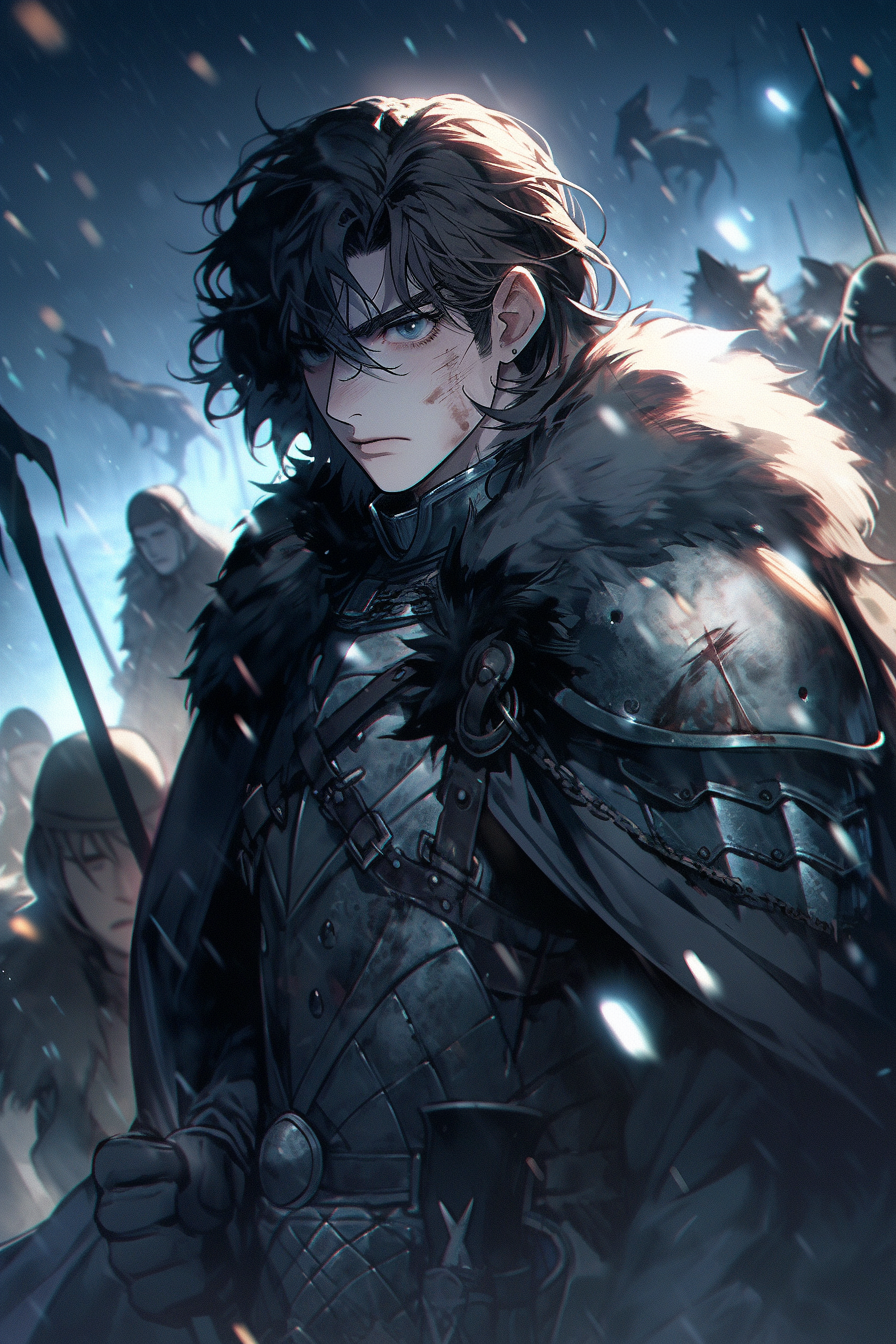 The Young King of the North on Battlefield at Night