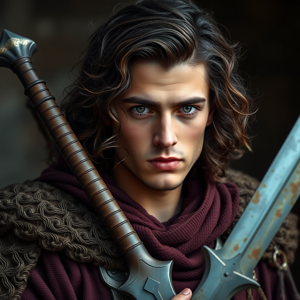 The Young Medieval Warrior with Green Eyes