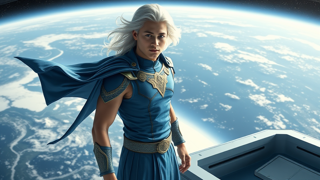 The Young Pleiadian Commander on Earth Orbit Starship