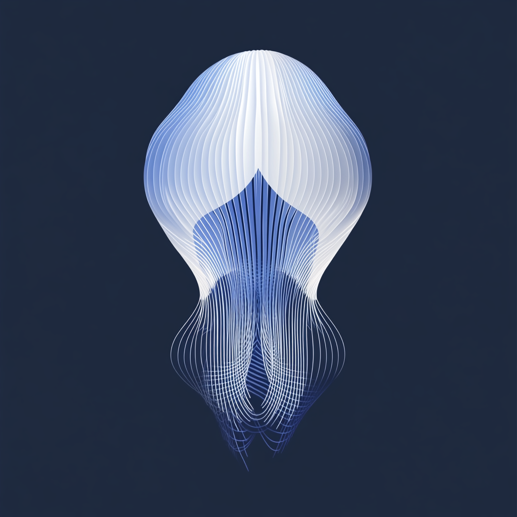 Vector of a blue-gray jellyfish floating