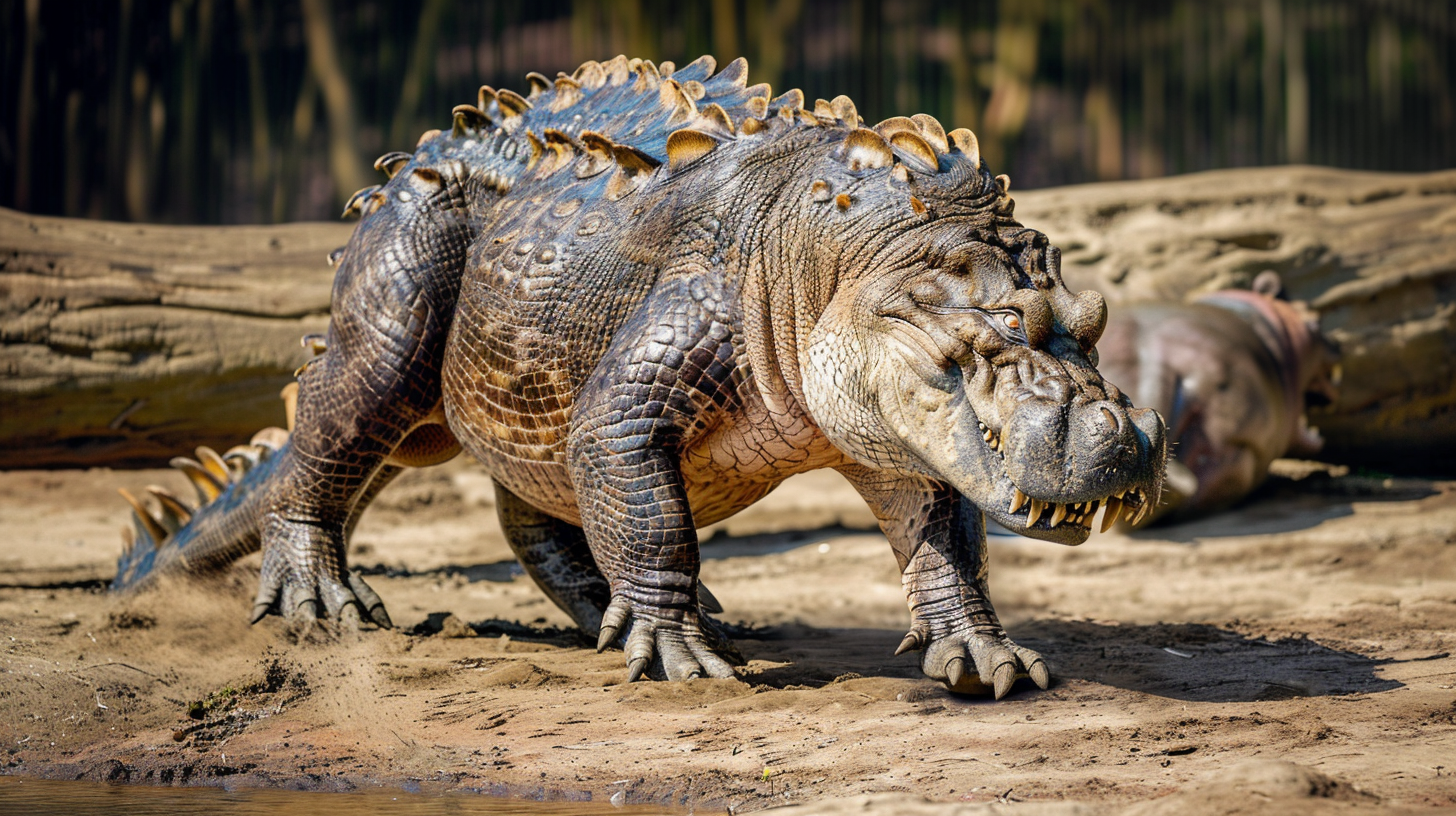 The scary creature with crocodile, lion, and hippo features.