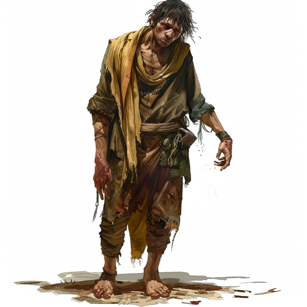 The tired, weak common man in fantasy art.