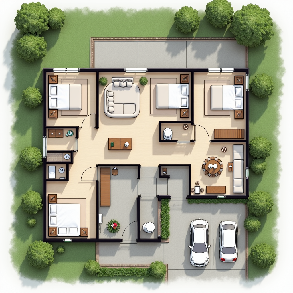 Three-Bedroom Ground Floor House with Garden