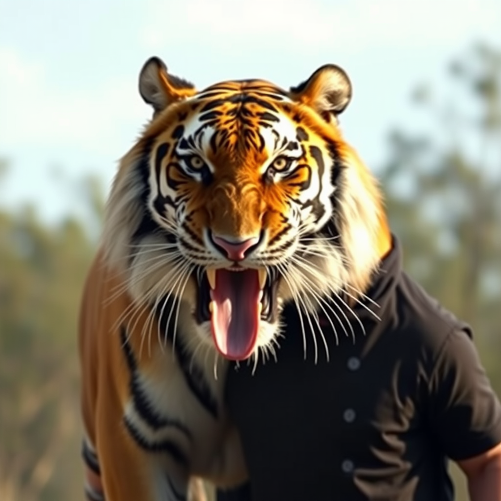 Tiger and man video encounter footage