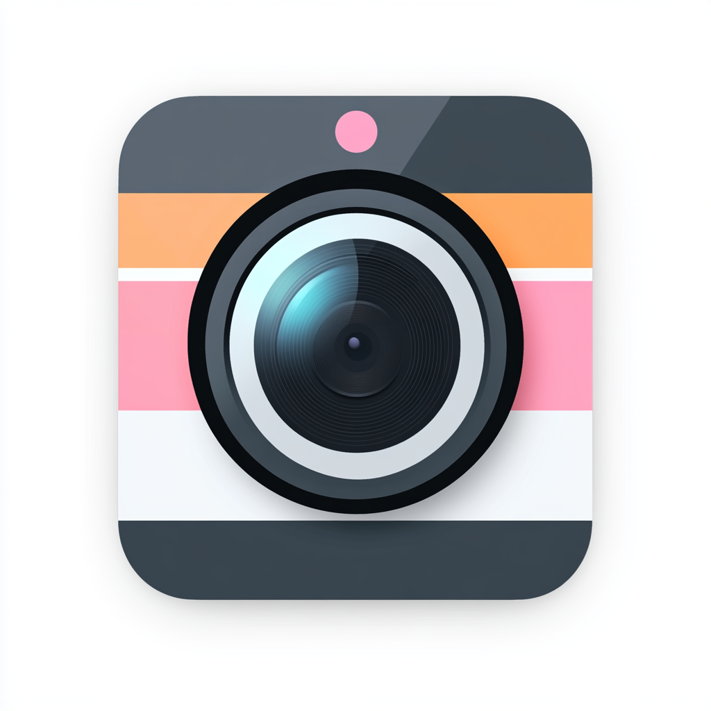 Timestamp Camera iOS App Icon: Minimalistic, Professional Design