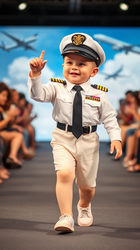 Tiny Pilot Baby Shines on Fashion Runway