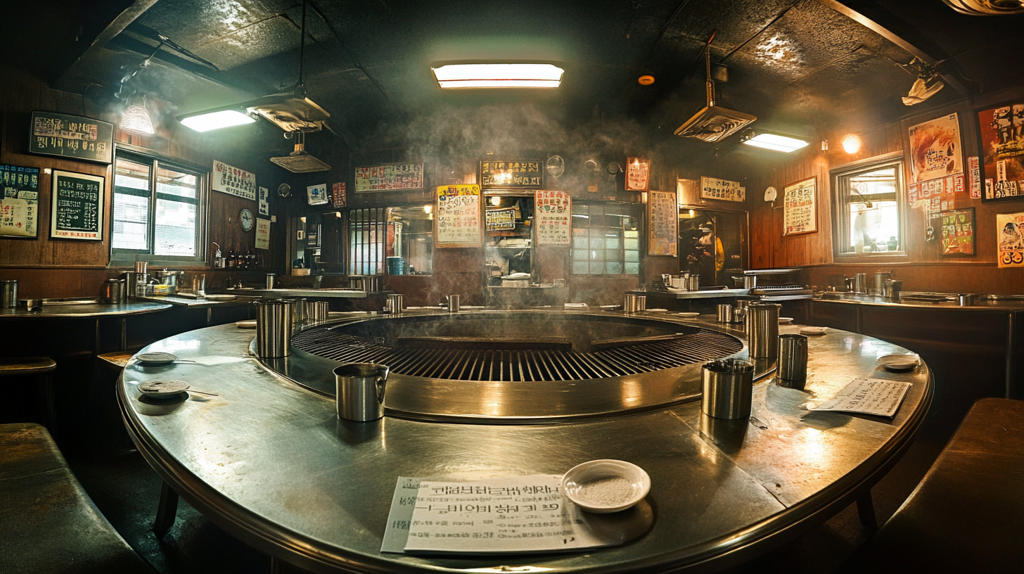 Traditional Korean BBQ Restaurant in Bright Daylight