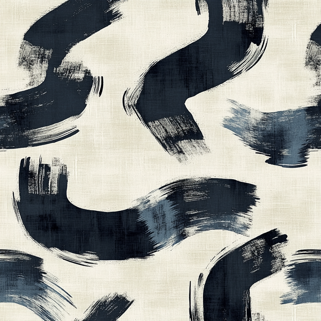 Tranquil black brushstrokes in Japanese style design