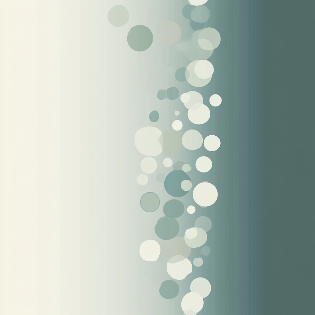 Tranquil bubbles in turquoise and gray gradient.