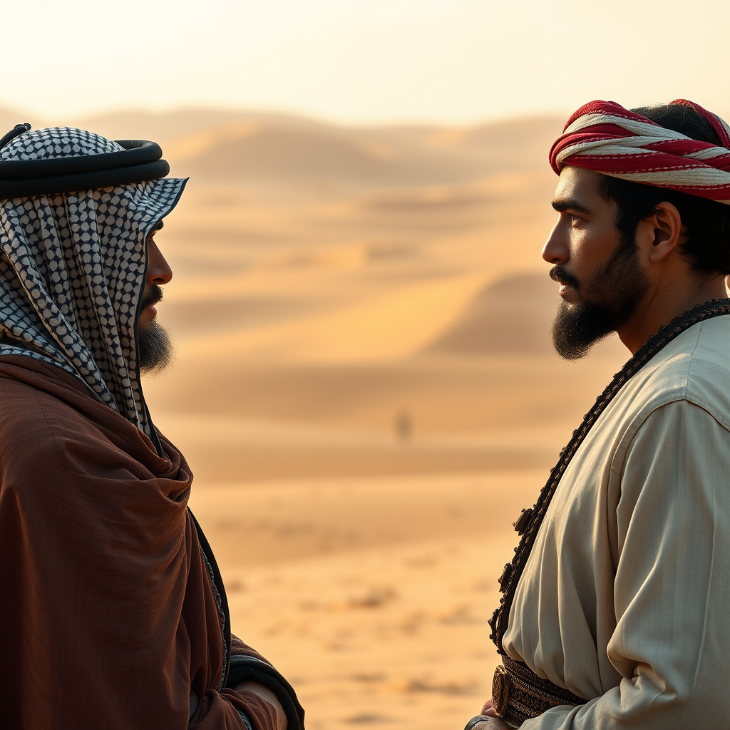 Two Arabs Conversing in 800 AD Desert