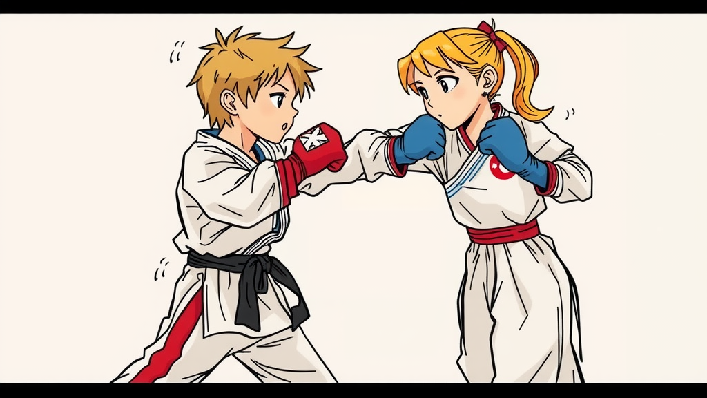 Two Kids Practicing Krav Maga on Tatami