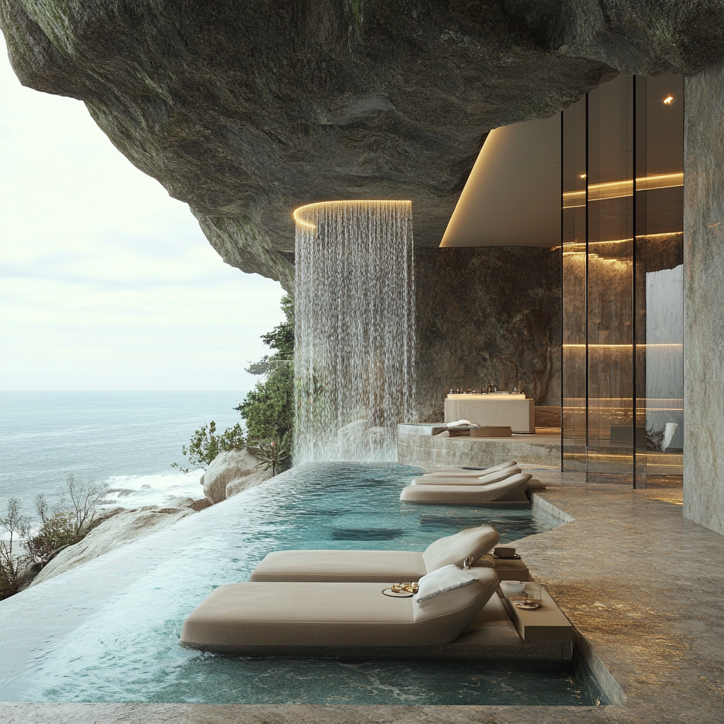 Ultra-luxurious cliffside spa with stunning ocean views