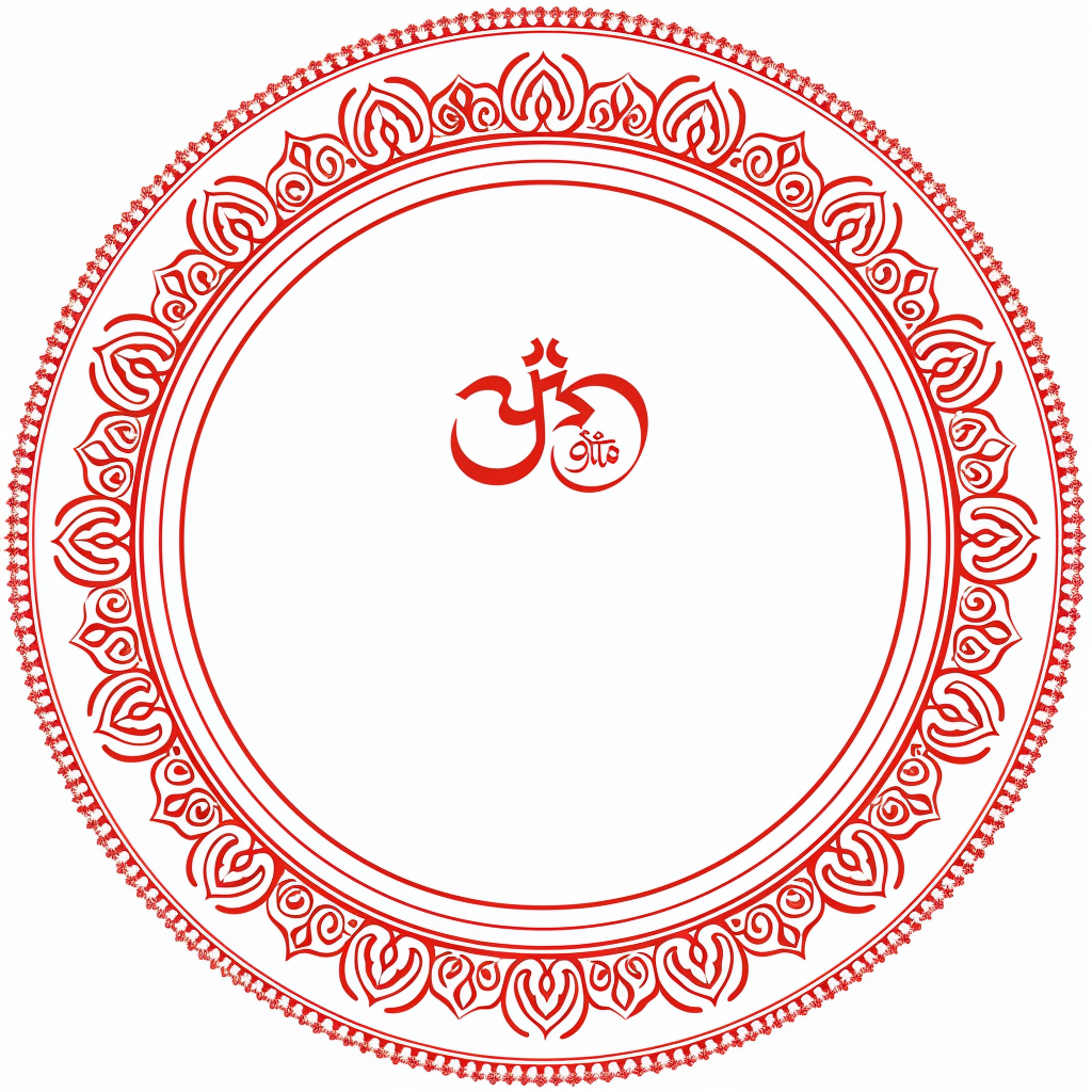 Vector illustration of empty circle with Hindi Om letters.