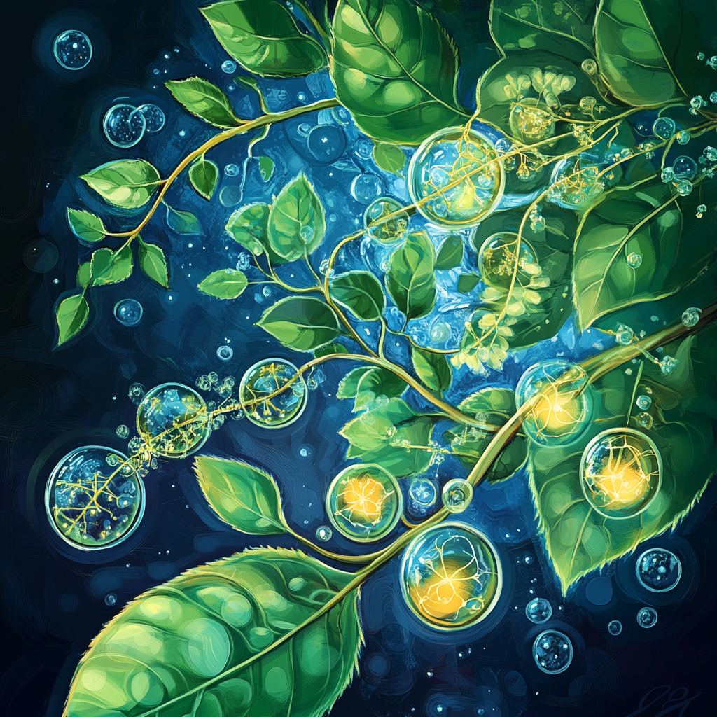 Vibrant Depiction of Photosynthesis Process in Nature