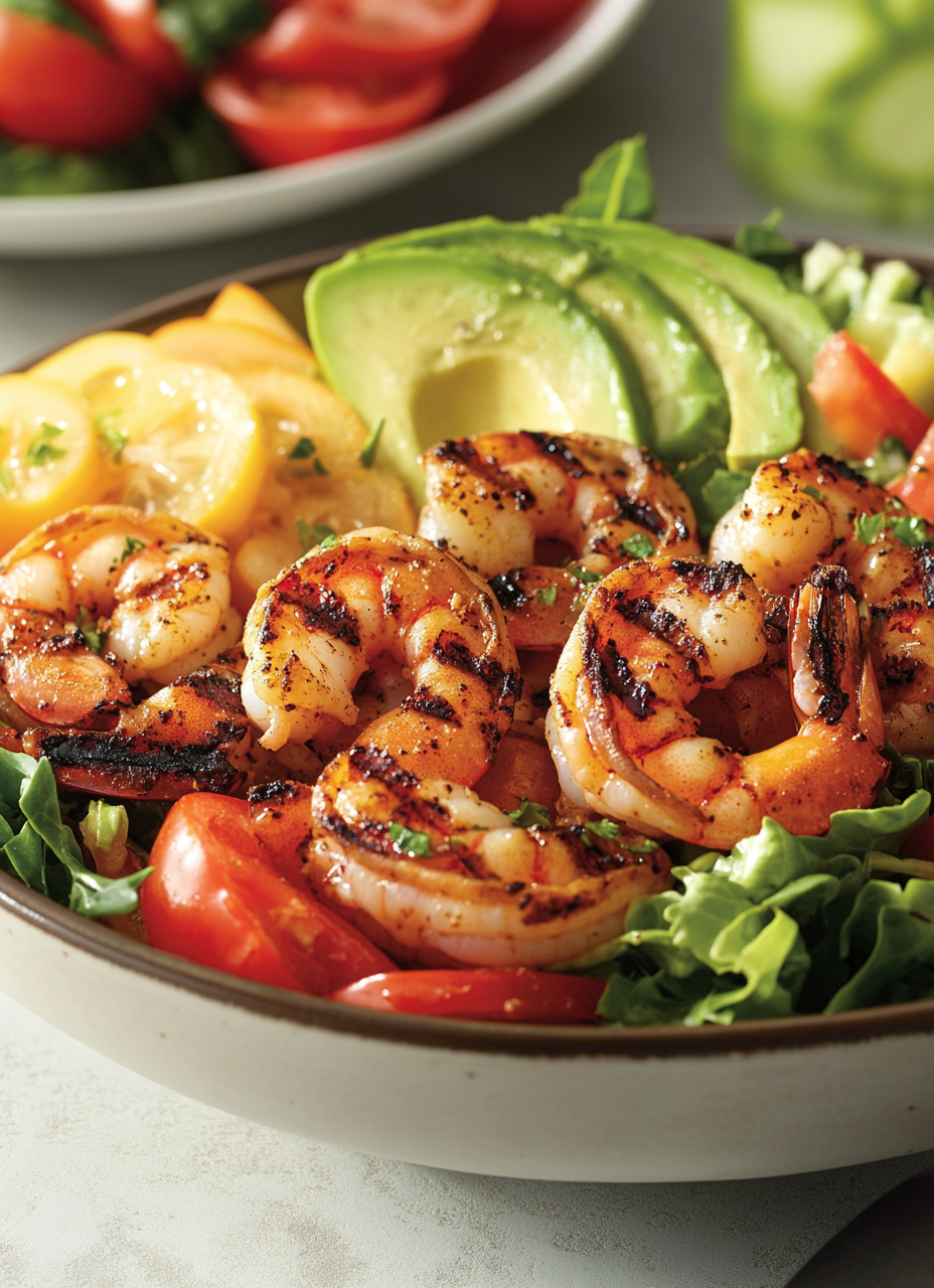 Vibrant Grilled Shrimp Salad Bowl - Gourmet Promotion