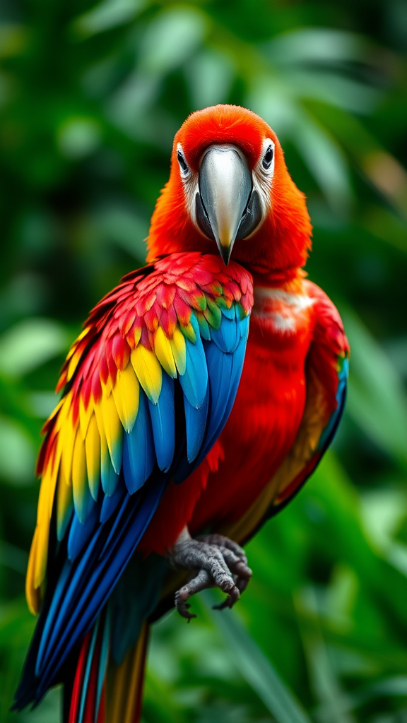 Vibrant Red Macaw Focus Face Amazon.