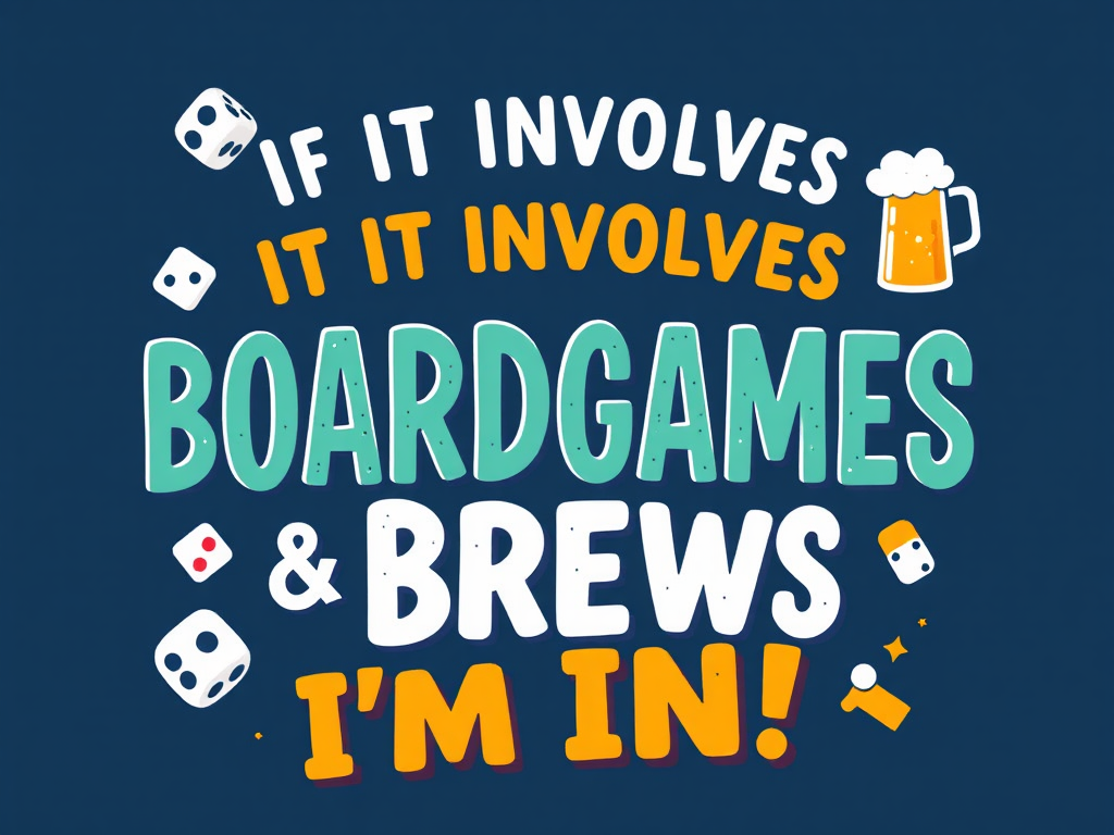 Vibrant Typography Design with Boardgames and Brews