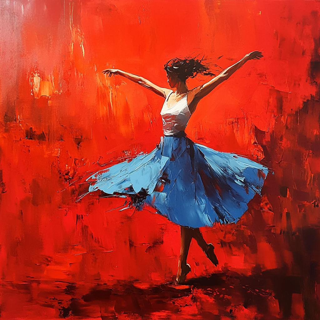 Woman Dancing in Modern Style Painting