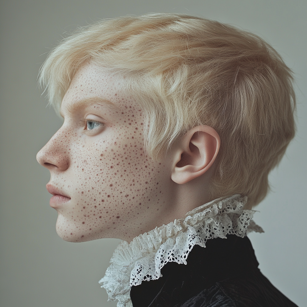 Victorian man with smallpox marks and blond hair