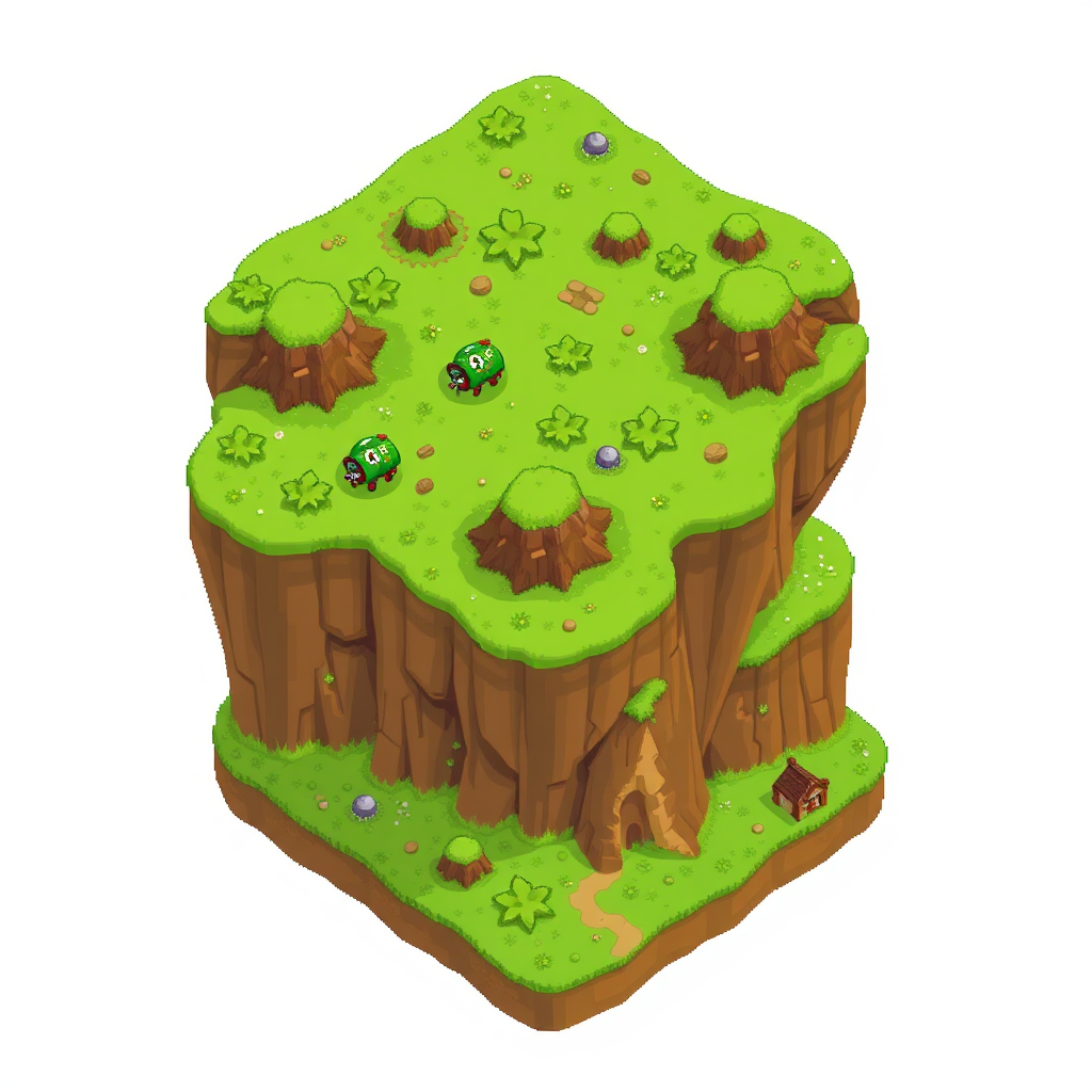 View of 32x32 grassland from an isometric perspective