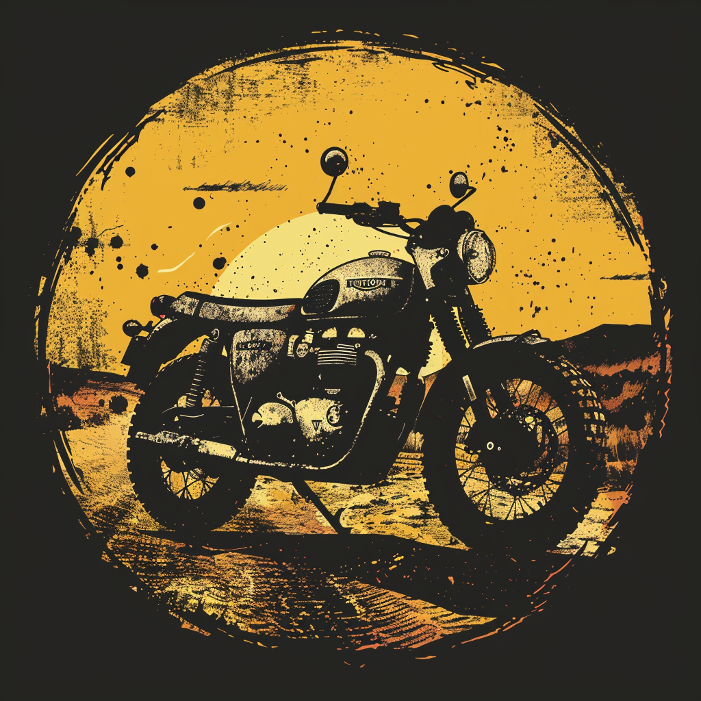 Vintage Scrambler Logo on Grungy Italian Background