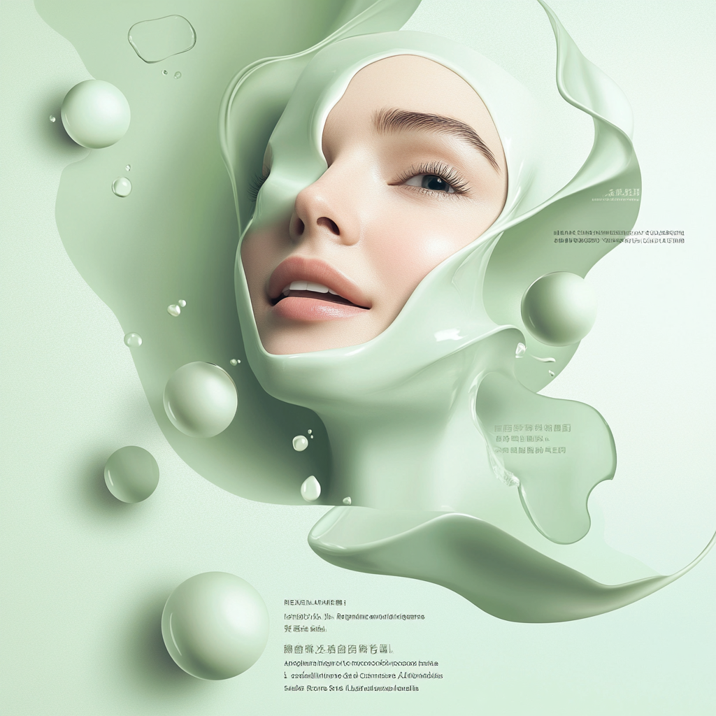 Visually engaging skincare poster: Recombinant Collagen benefits emphasized.