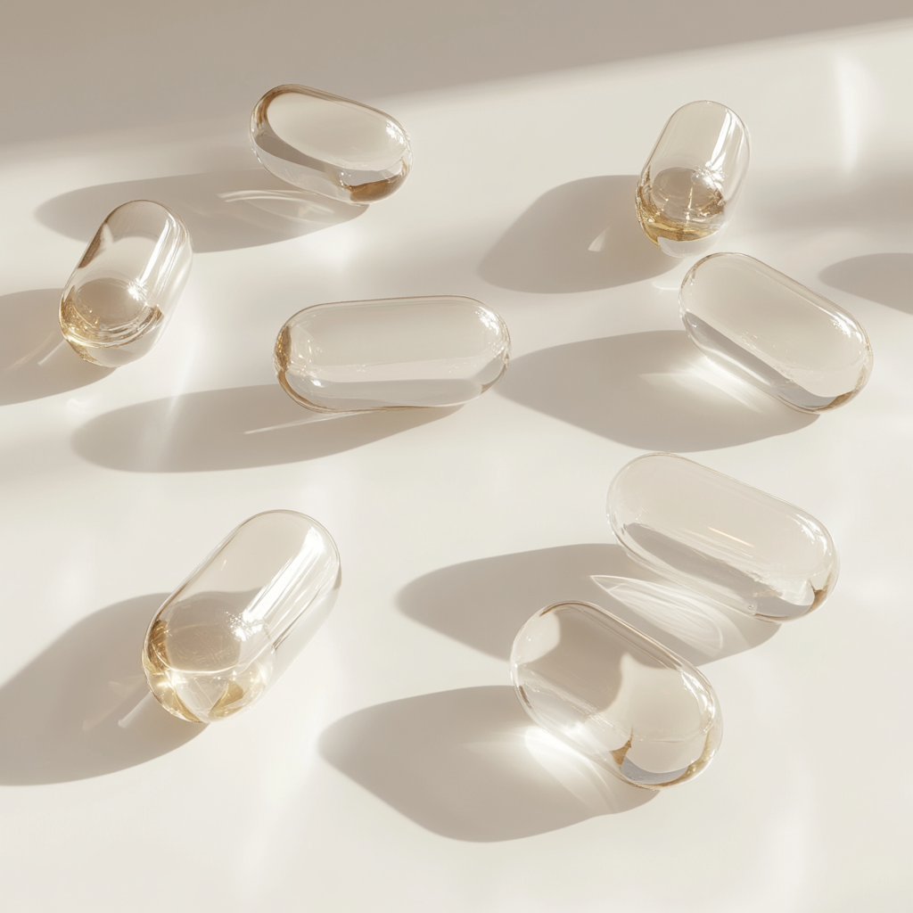 Vitamins in Clear Capsules: 3D Render Art