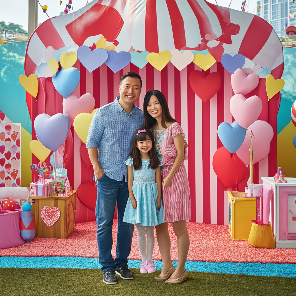 Whimsical Circus Family Photo Transformation Event Portrait