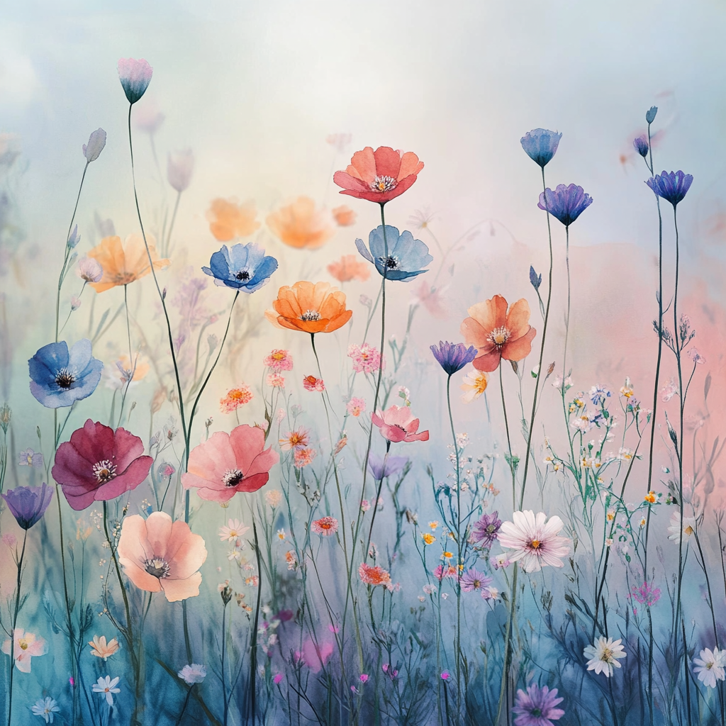 Wildflower Meadow: A Watercolor Dream