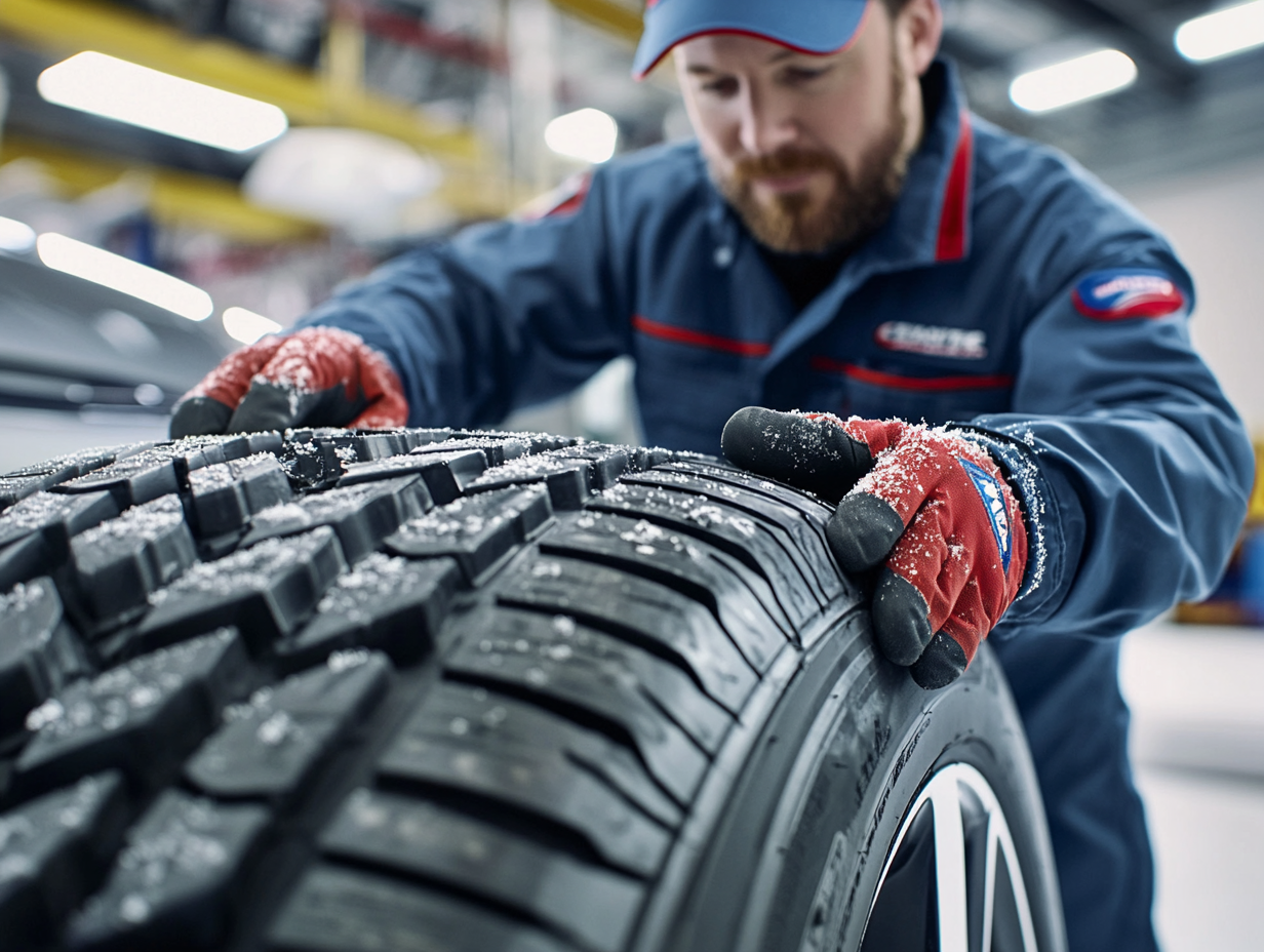 Man Installing Winter tires