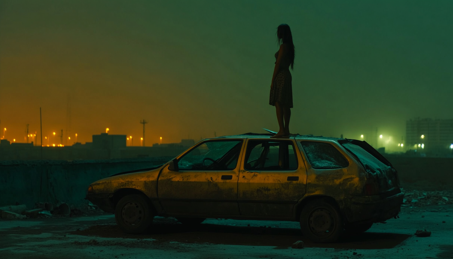 Woman's body on car in David Fincher movie.