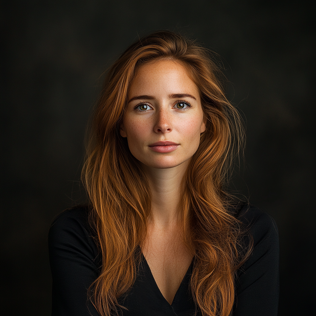 Woman in studio posing with ARRIFLEX and Canon lenses.