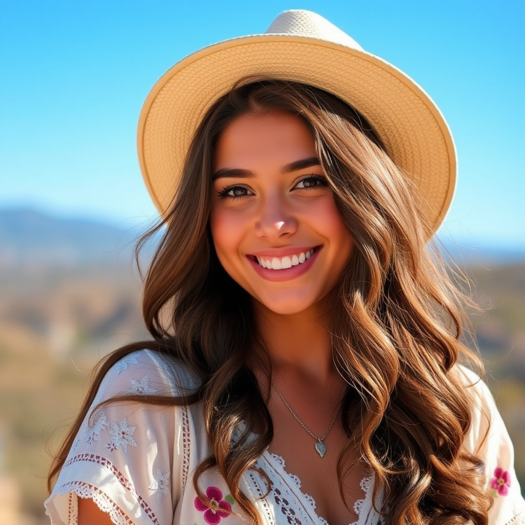 Young Brazilian singer Luna Marques with captivating smile