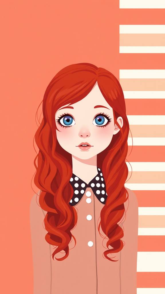 Young girl with red hair and blue eyes