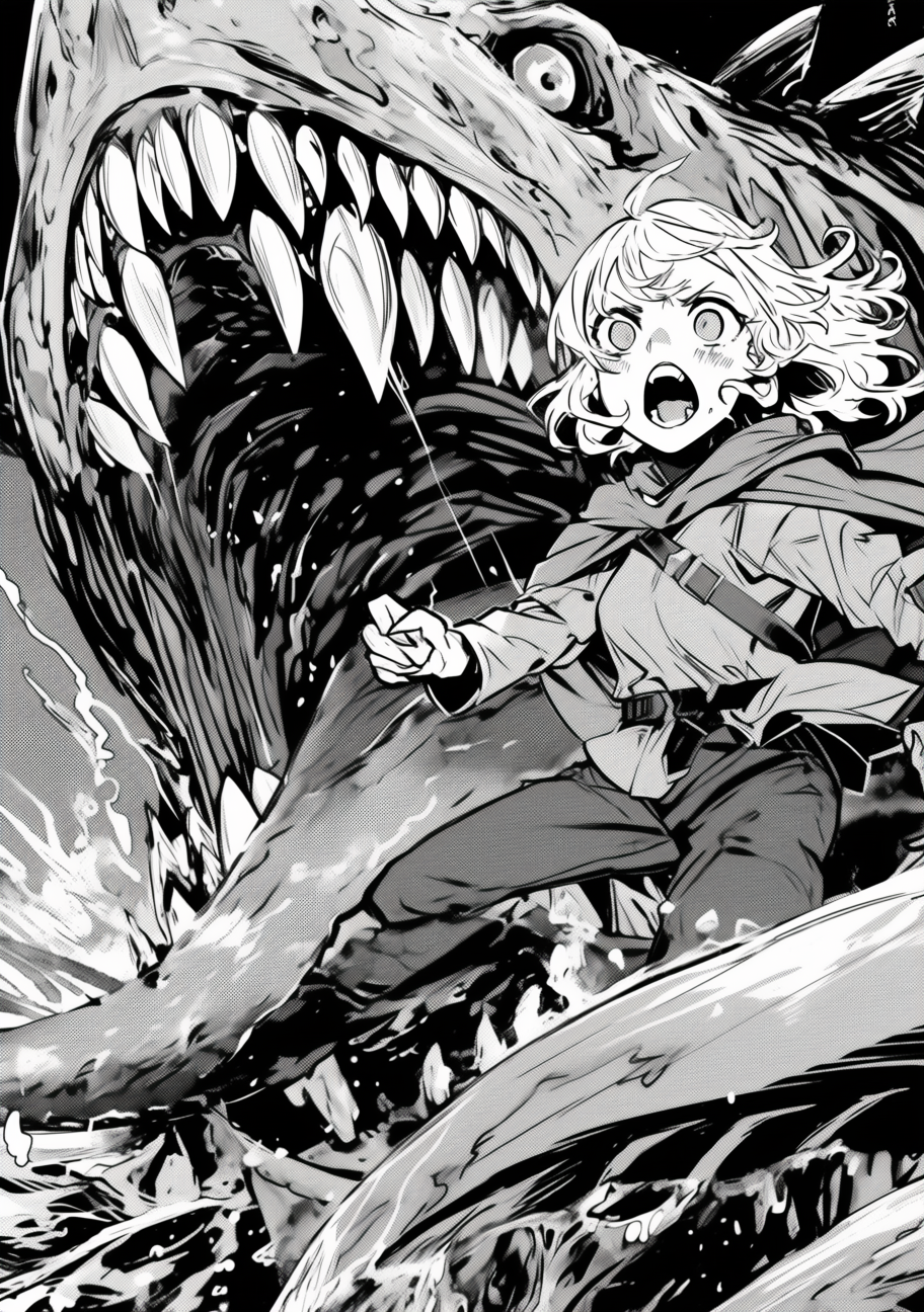 Yuzha Riko's Powerful Attack Defeats Monster in Manga