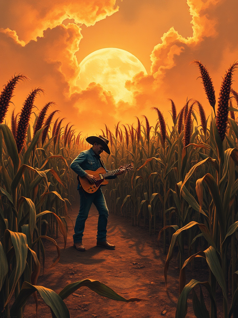 Zombie Attack in Corn Fields - Country Music Album Cover