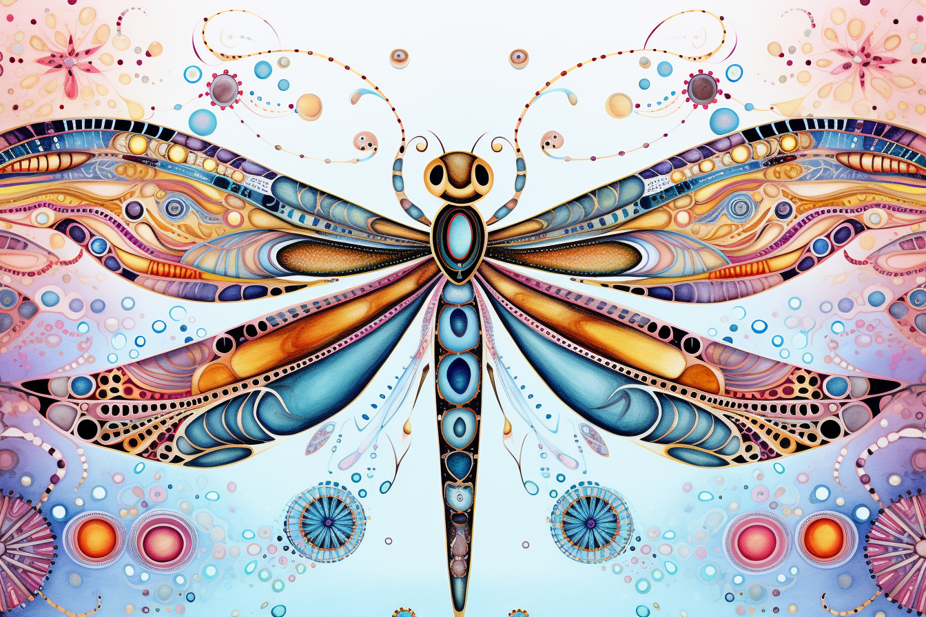 Intricate Dragonfly Totem Design