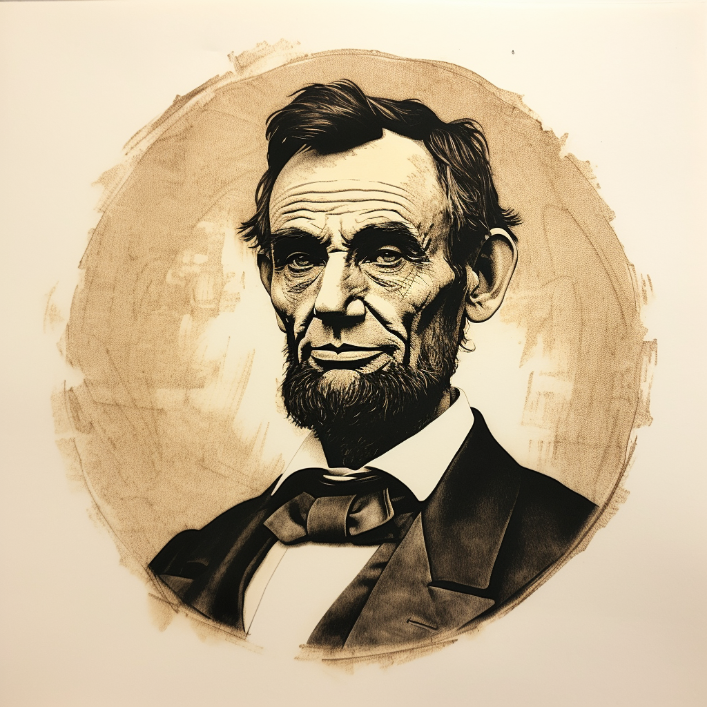 Abraham Lincoln in dark fantasy book drawing  ??️