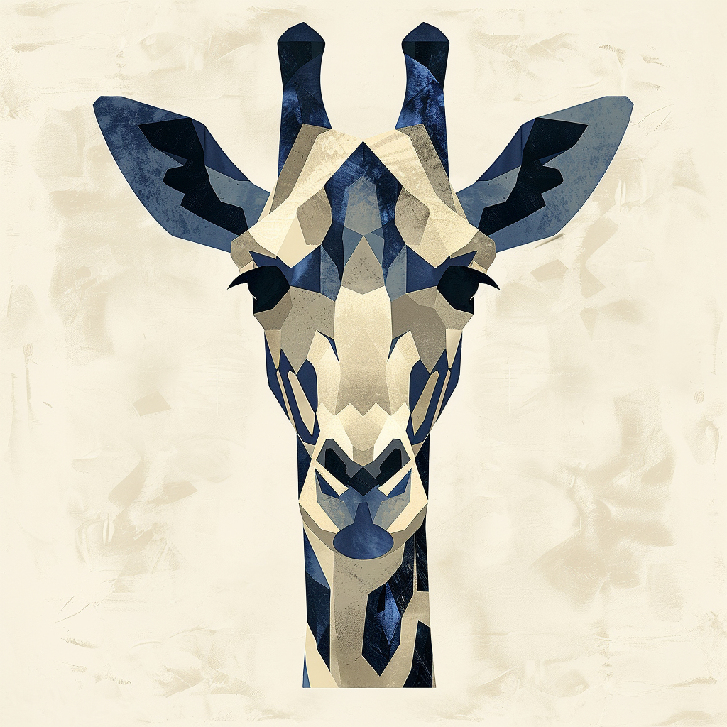 Abstract Giraffe Head Illustration Art