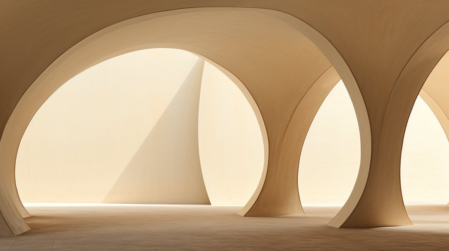 Three Abstract Archways Illuminated